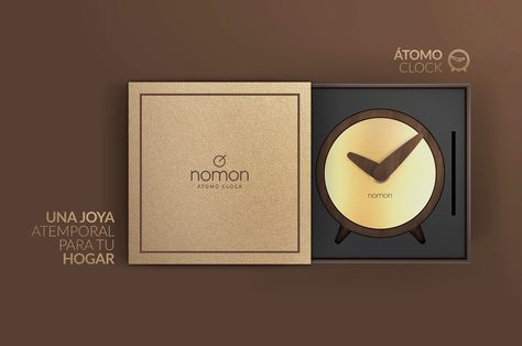 Atomo Clock on Packaging of the World - Creative Package Design Gallery Luxury Clock, Creative Brochure, Wood Clocks, Creative Packaging Design, Design Gallery, Clock Design, High Class, Package Design, Alarm Clock