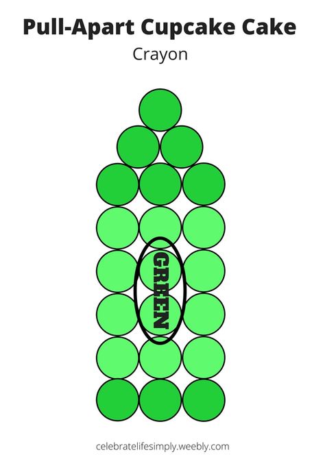 Crayon Pull-Apart Cupcake Cake Template | Over 200 Cupcake Cake Templates perfect for all your party needs! Cupcake Template, Pull Apart Cupcake Cake, Pull Apart Cake, Cupcake Decorating Tips, Cake Piping, Pull Apart Cupcakes, Cake Templates, Cupcake Wars, Cupcake Cake Designs