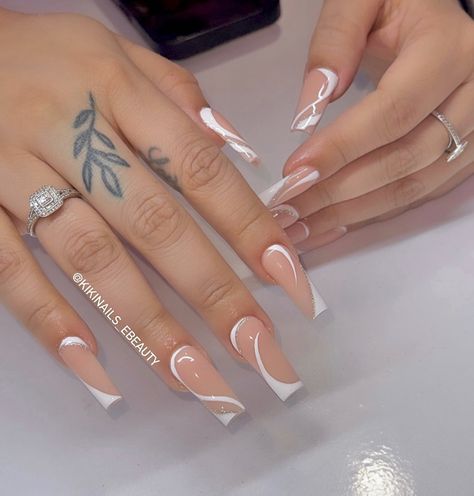 Acrylic Nail Designs Coffin, Fancy Nails Designs, Ombre Acrylic Nails, Simple Gel Nails, Girly Acrylic Nails, Work Nails, Cute Acrylic Nail Designs, Casual Nails, Coffin Shape