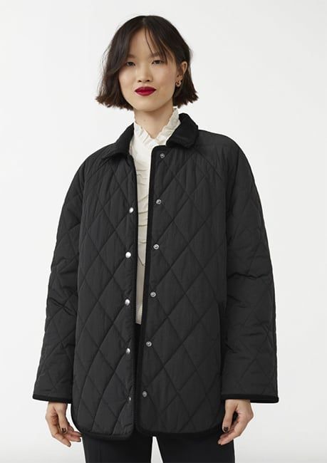 17 best quilted jackets trending this autumn: Frankie Shop, M&S, ASOS, Arket & MORE | HELLO! Quilted Jacket Outfit, Quilted Long Jacket, Zara Shop, Pretty Summer Dresses, Black Quilted Jacket, Collared Jacket, Womens Quilted Jacket, Quilt Jacket, Jacket Outfit