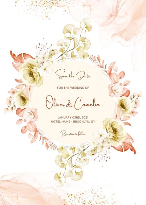 Free Canva Template - Floral Frame and Abstract Background Wedding Invitation Design Background Wedding, E Cards, Spiritual Thoughts, Wedding Invitations Online, 2 Timothy, Printable Greeting Cards, Electronic Invitations, Baby Shower Invites, Wedding Arrangements