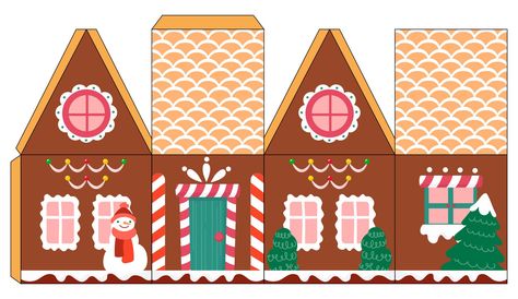 Christmas Village Printable House Templates Christmas Paper House, Christmas Village Printable, Paper House Printable, Printable Christmas Paper, Gingerbread House Template Printable, Free Christmas Printables Vintage, Printable House, Paper House Template, Gingerbread House Template