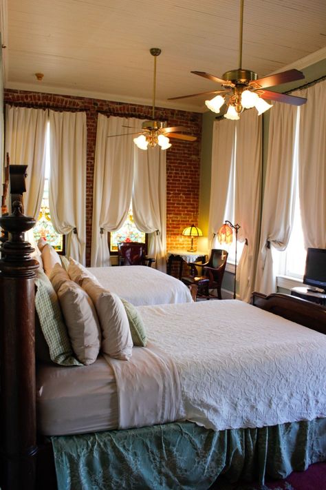 | bed and breakfast | texas bnb | vintage | boutique hotel | Industrial Bed, Bed And Breakfast Inn, Antique Beds, Classic Bed, Historic Downtown, Vintage Bed, Breakfast Table, Cottage Design, Aesthetic Bedroom