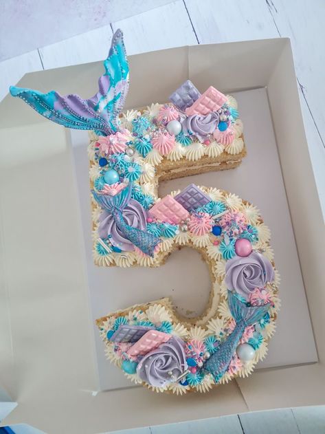 Number 5 Mermaid Cupcake Cake, Number Cake Mermaid Theme, 4 Mermaid Cake, Number 5 Mermaid Cake, Ariel Cupcake Cake, Number 6 Mermaid Cake, 5 Shaped Birthday Cake, 6 Number Cake, Mermaid Number Cake