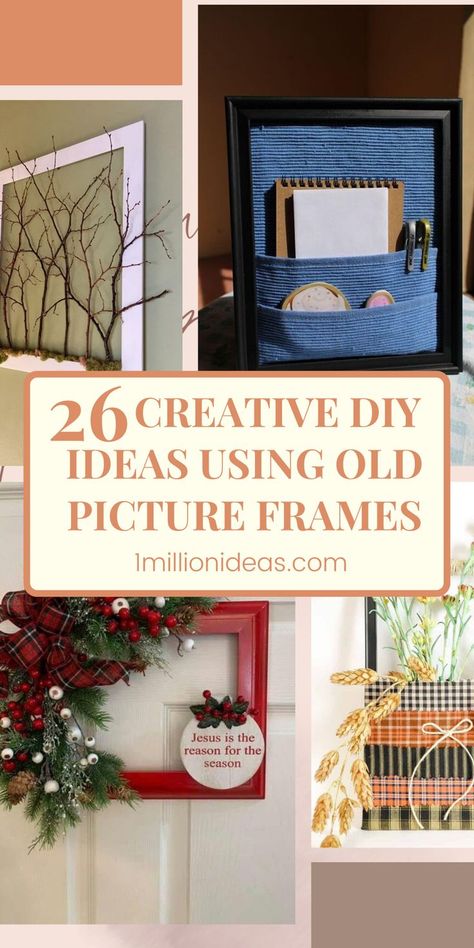 There are some picture frames around your home and you don’t know how to use them because they all are too old-fashioned. Instead of throwing them, save them and make something special to decorate the home by creating your own version with the brilliant ideas today! They are creative and easy that anyone can make at home. Picture Frames Diy, Frames Diy, Old Picture Frames, Picture Frame Decor, Diy Picture Frames, Old Frames, Diy Frame, Don T Know, Some Pictures