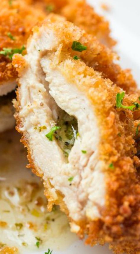 Easy Chicken Kiev ~ So delicious... Moist and flavorful. Chicken Keiv Recipe Easy, Air Fryer Chicken Kiev, Chicken Keiv Recipe, Ukraine Dishes, Chicken Kyiv, Baked Chicken Kiev, Chicken Kiev Recipe, Chicken Kiev, Poultry Dishes