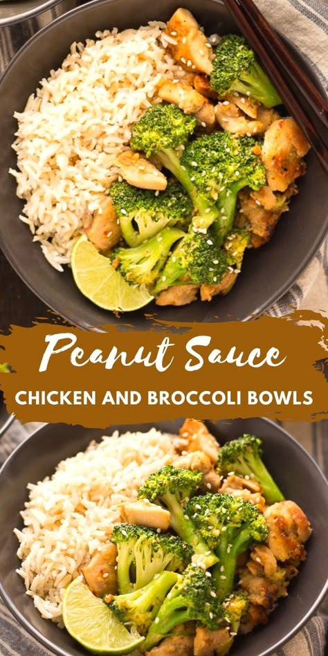 Chicken And Broccoli Bowl, Healthy Peanut Sauce, Broccoli Bowls, Broccoli Bowl, Peanut Sauce Chicken, Easy Weeknight Dinners Healthy, Healthy Sauces, Quick Healthy Dinner, Sauce Chicken