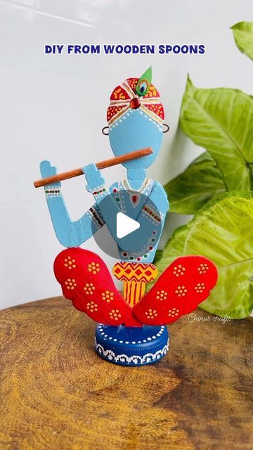 Patro Chinu on Instagram: "DIY Krishna Idol from Wooden Spoons🤩
.
.
Follow me for more easy art and craft
.
.

#reels #diycrafts #craft #creative #trending #artreels #artes #explorepage #photography #ilovekrishna #krishnajanmashtami #janmashtami #festivedecor #reelsinstagram #myculturemypride" Easy Art And Craft, Krishna Idol, Easy Arts And Crafts, Krishna Ji, Krishna Janmashtami, Shri Krishna, Easy Art, Instagram Diy, Easy Craft