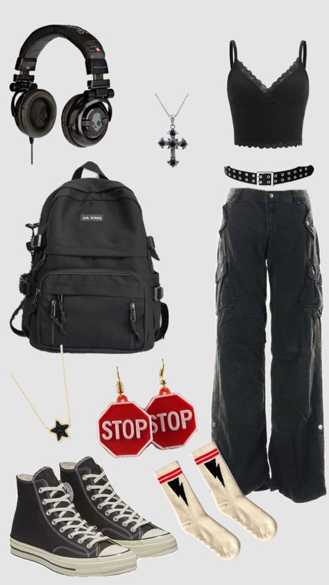 #outfitinspo #alt #grunge #emo #emovibe #emocore Grunge Outfits Blue Jeans, Emo Aesthetic Outfit Girl, Grunge Outfits School Appropriate, Emo Outfit Summer, Emo Outfit Inspiration, Teenage Grunge Outfits, Emo Skater Outfits, Emo Outfits Summer, Punk Emo Outfits