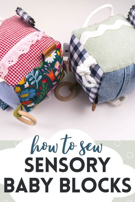 Sensory Blocks Diy, Sewing Montessori Toys, Baby Toys 3-6 Months Diy, Diy Crinkle Toy Baby, Diy Baby Crafts Handmade Gifts, Home Made Baby Gifts Ideas, Diy Baby Sensory Toys, Diy Montessori Toys 0-3 Months, Homemade Toddler Toys