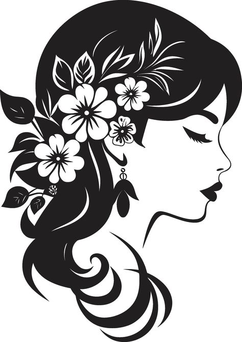 Download the Abstract Flora Fusion Black Artistic Face Emblem Elegant Botanical Glamour Vector Woman Icon 36264604 royalty-free Vector from Vecteezy for your project and explore over a million other vectors, icons and clipart graphics! Circuit Joy, Black Woman Silhouette, Fabric Colour Painting, Hair Logo Design, Face Stencils, Ballerina Silhouette, Monochromatic Art, Photoshop Tutorial Photo Editing, Woman Sketch