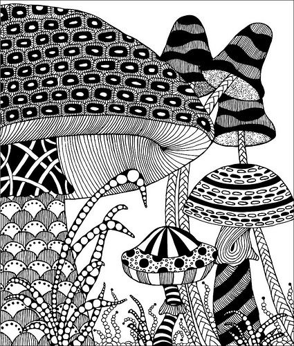 Zen Doodles, Mushroom Drawing, Zentangle Ideas, Tangle Doodle, Zen Tangles, Zentangle Designs, Art Zentangle, Doodle Inspiration, Zentangle Doodles