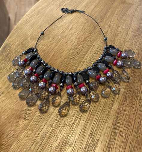 Excited to share the latest addition to my #etsy shop: Joan Rivers Black Grey Bohemian Red Necklace With Black Beads, Red Bohemian Sterling Silver Necklace, Joan Rivers Jewelry Vintage, Vintage Red Agate Necklace, Joan Rivers Jewelry, Cascade Necklace, Black Multi-strand Costume Jewelry Necklace, Mother Birthday, Joan Rivers