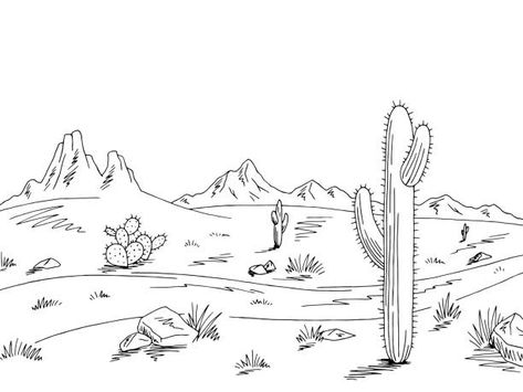 Download Vector Desert Landscape Illustration Vector Art. Choose from over a million free vectors, clipart graphics, vector art images, design templates, and illustrations created by artists worldwide! Desert Drawing, Road Graphic, Pikachu Coloring Page, Lesson Plan Template Free, White Desert, Silhouette Template, Bear Coloring Pages, Landscape Sketch, Hand Drawn Vector Illustrations