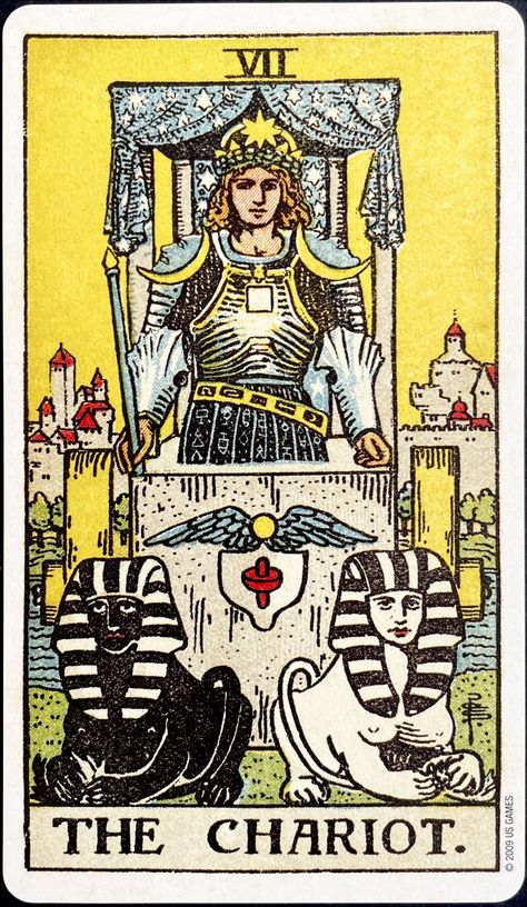 The Chariot Tarot Aesthetic, The Chariot Tarot Art, The Chariot Tarot Meaning, The Chariot Tarot Card, Chariot Tarot Card, Chariot Tarot, The Chariot Tarot, Vintage Tarot Cards, Vintage Tarot