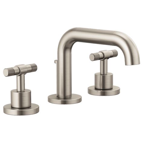 Litze by Brizo: I like this set up, with these handels MDK Widespread Lavatory Faucet - Less Handles : 65337LF-NKLHP--HL5333-NK : Litze™ : Bath : Brizo Brizo Litze, Bar Faucets, Widespread Bathroom Faucet, Bathroom Pictures, Lavatory Faucet, Plumbing Fixtures, Bathroom Faucet, Bathroom Sink Faucets, Sink Faucets