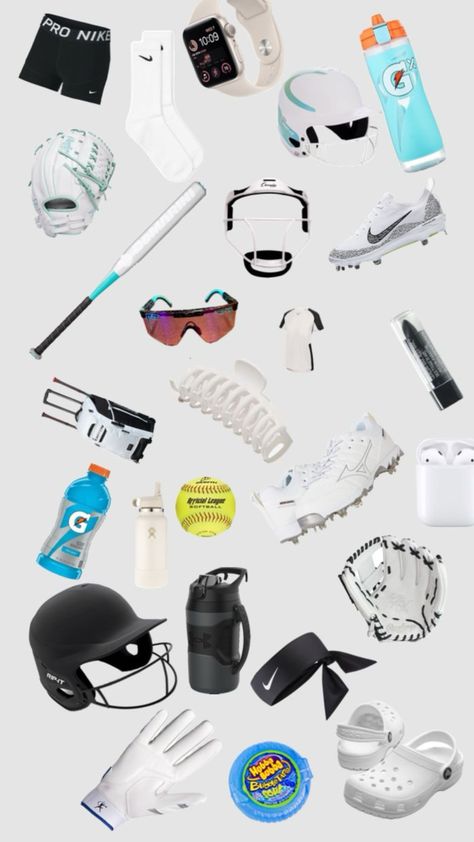 Stuff To Put In Your Softball Bag, Softball Needs Products, Softball Equipment List, Softball Supplies, Softball Necessities, Softball Needs, Softball Bag Essentials, Softball Fits, Softball Essentials