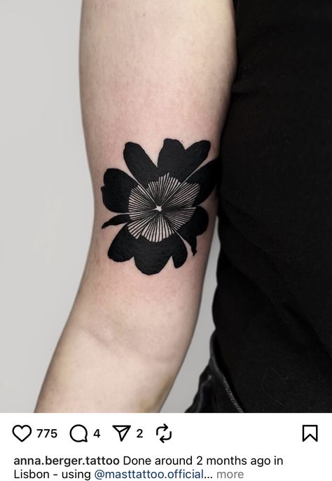 Small Blackout Tattoo Coverup, Black Traditional Flower Tattoo, Coverup Tattoo Ideas For Women, Dark Flower Tattoo, Traditional Floral Tattoo, Black Flower Tattoo, Blackwork Flash, Negative Tattoo, Abstract Flower Tattoos