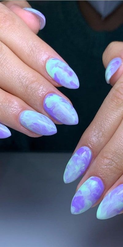 Marble Nails Colorful, Pastel Marble Nail Art, Color Marble Nails, Marble Short Nails, Marble Summer Nails, Pastel Marble Nails, Marbled Nails, Marble Hair, Nail Art Designs For Beginners