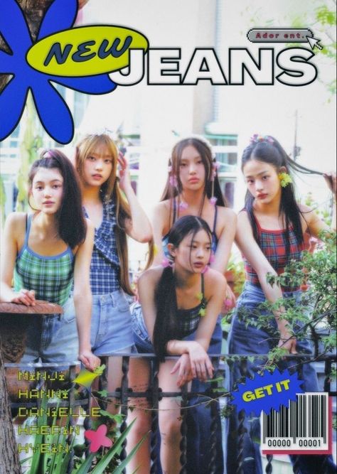 New Jeans Magazine, 2000s Posters, Posters Kpop, Posters On Wall Bedroom, Y2k Posters, Pop Posters, Dorm Posters, New Jeans Style, Blue Poster