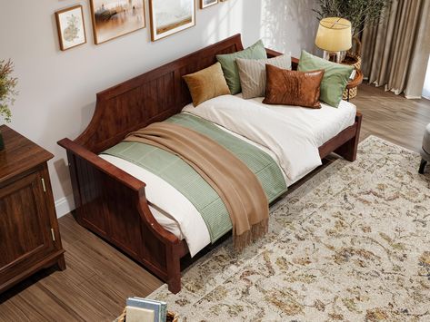 PRICES MAY VARY. Cambridge Twin Size Solid Wood Daybed: Features a unique curved back board with tongue and groove beadboard design that is perfect for any room in your home! Versatile Design: Great for a kids’ room, hosting guests or lounging, the Cambridge Daybed can be used as a bed, sofa, or couch Sturdy & Durable Daybed: Crafted from a mixture of solid hard wood and wood veneer, the Cambridge Daybed is built to last; Weight Capacity: 600 lbs; Assembled Dimensions: 39”L x 79.50”W x 34.63”H N Twin Daybed With Storage, Cozy Afternoon, Twin Daybed With Trundle, Sofa Bed Frame, Wood Daybed, Curved Headboard, Daybed With Storage, Daybed With Trundle, Inspire Me Home Decor