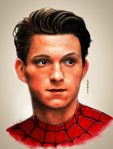 Tom Holland Fanart, Marvel Art Drawings, Holland Art, Character Painting, Spiderman Drawing, Spiderman Art Sketch, Spider Man Tom Holland, Tom Holland Imagines, Amazing Spiderman Movie