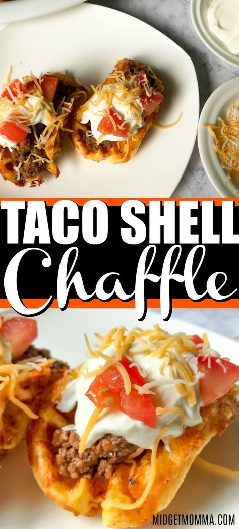 Taco Meat Chicken, Keto Taco Shells, Keto Chaffle, Waffle Maker Recipes, Taco Shells, Postre Keto, Keto Taco, Diet Breakfast Recipes, Fat Foods