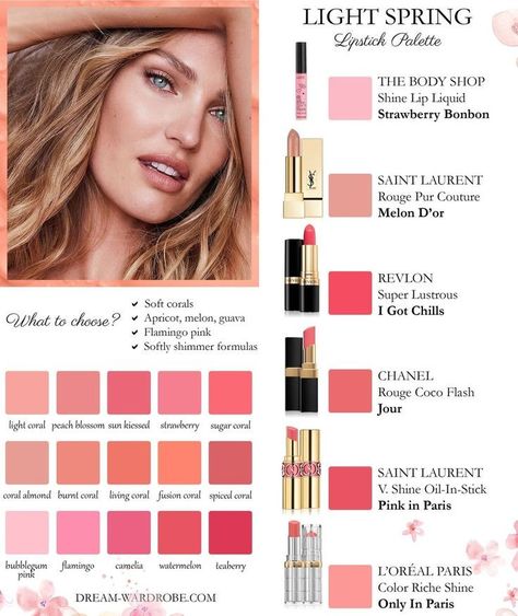 Light Spring Makeup, Warm Spring Makeup, Capsule Makeup, Clear Spring Palette, Warm Spring Palette, True Spring Color Palette, Light Spring Palette, Light Spring Color Palette, True Spring Colors