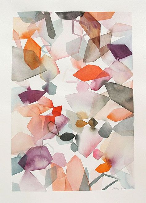 Modern Abstract Watercolor, Modern Watercolor Art Inspiration, Aquarel Art, Watercolor Ground, Watercolor Gem, Playful Painting, Modern Watercolor Art, Watercolor Patterns, Watercolor Flowers Tutorial