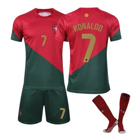 Ronaldo 2022, World Cup Portugal, Cr7 Portugal, Portugal Soccer, 2022 World Cup, Football Team Shirts, Ronaldo Cristiano, Boy Activewear, Soccer Uniforms