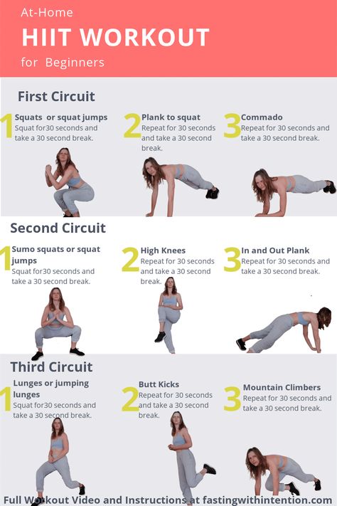 At-Home HIIT Workout for Beginners - Fasting With Intention Beginner Hiit Workout, Hiit Workout For Beginners, Beginner Hiit, Hiit For Beginners, Workouts Hiit, Types Of Workouts, Hiit Workouts For Beginners, Hiit At Home, Beginner Workout At Home