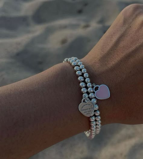 Tiffany Bracelet Stack, Charm Bracelets For Girls, Silver Bracelet Stack, Dope Jewelry Accessories, Tiffany And Co Bracelet, Chain Bracelet For Women, Bracelet For Girls, Tiffany And Co Jewelry, Tiffany Bracelets