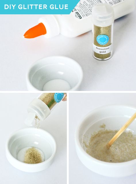 How to make glitter glue Diy Glitter Glue How To Make, Purim Kids, Decoupage Paper Free, Homemade Glitter, How To Make Glitter, Diy Sensory, Homemade Art, Diy Ornament, Diy Glitter