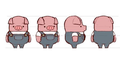 The Dam Keeper, Character Turnaround, Character Model Sheet, Model Sheet, 캐릭터 드로잉, Chibi Characters, Mascot Design, Game Character Design, Dessin Adorable