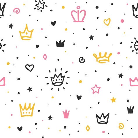 Premium Vector | Vector crown pattern royal print crowns wallpaper little prince or princess elements cute children decoration girl or queen tidy vector seamless texture Crowns Wallpaper, Crown Background, Crown Pattern, Seamless Textures, Little Prince, Scrap Paper, Kids Prints, 3rd Birthday, Pattern Wallpaper