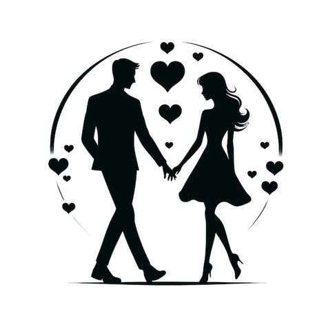 Vector romantic love couple silhouette i... | Premium Vector #Freepik #vector #couple #greeting #silhouette #romance Romantic Couple Silhouette, Love Stencil, Ballet Crafts, Flower Stencil Patterns, Romantic Love Couple, Love Silhouette, Hindu Wedding Cards, Photo Album Design, Color Drawing Art