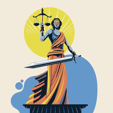 God of justice femida or themis | Premium Vector #Freepik #vector Lady Of Justice, Mythology Poster, God Of Justice, Justice Symbol, Lady Justice Statue, Justice Statue, Lady Justice, Law And Justice, About God