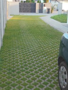 Mulch Landscaping Ideas Diy, Grass Driveway, Grass Pavers, Garden Lighting Design, Paving Block, Pathway Landscaping, Driveway Design, Driveway Landscaping, Paver Driveway