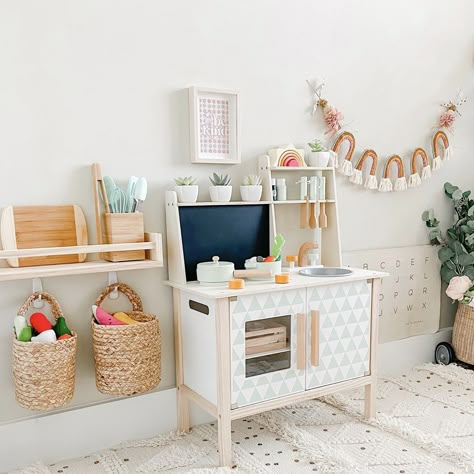 Coco Village on Instagram: “The most playful little corner ✨⁠ ⁠ #CocoVillage #GetCocozy #woodenkitchen #pretendplay” Play Kitchen Organization, Girls Play Kitchen, Toddler Play Kitchen, Coco Village, Kitchen Organization Hacks, Ikea Play Kitchen, Baby Playroom, Girls Playroom, Toddler Playroom