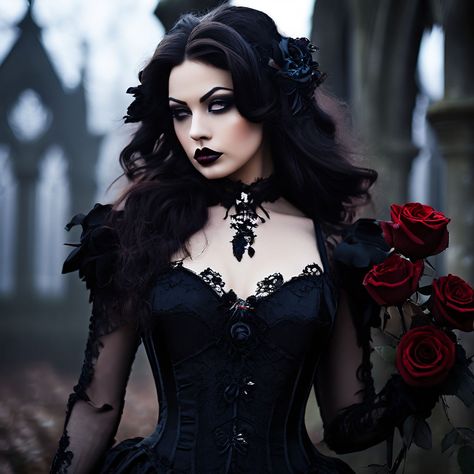 Victorian Dress Aesthetic, Witch Aesthetic Fashion, Black Victorian Dress, Macabre Fashion, Goth Wedding Dresses, Goth Kids, Queen Aesthetic, Goth Wedding, V Ray