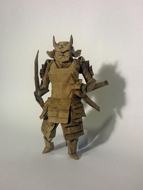 Samurai - Karol Kafarski by Karol Kafarski Origami Samurai, Origami Top, Origami Techniques, Origami Artist, Origami Models, Origami Dragon, Japanese Mythology, Origami Paper Art, Book Origami