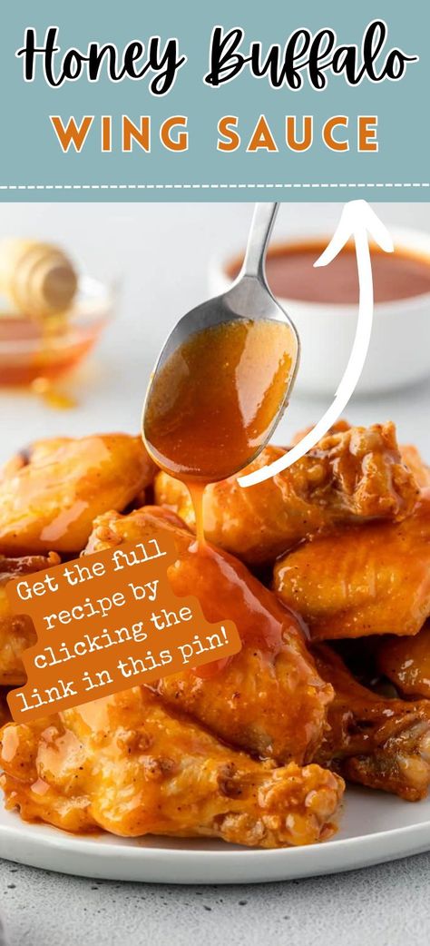 This easy honey buffalo wing sauce strikes the perfect balance of sweet and spicy. In just minutes, you can whip up this buttery sauce with honey and hot sauce that makes chicken wings irresistibly tasty. Hot Honey Sauce Chicken Wings, Honey Wing Sauce, Sweet Heat Wing Sauce, Best Wing Sauce, Honey Wings, Buffalo Chicken Sauce, Boneless Wings, Family Breakfast Recipes, Wing Sauce Recipes