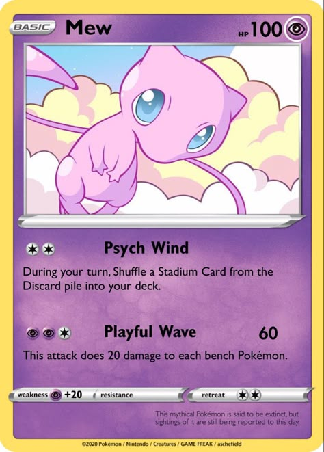 Mew Pokemon Card, Mew Card, Kartu Pokemon, Paw Party, Abc Disney, Mew And Mewtwo, Cool Pokemon Cards, Pokemon Mew, Mythical Pokemon