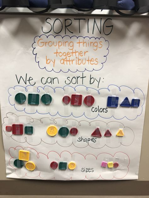 Kindergarten Math Sorting Activities, Preschool Attributes Activities, Preschool Small Group Activities Pre K, Pre K Math Small Group Activities, Maths Sorting Activities Year 1, Multiple Attributes Preschool, Preschool Sorting Activities, Prek Ideas, Preschool Size Sorting Activities