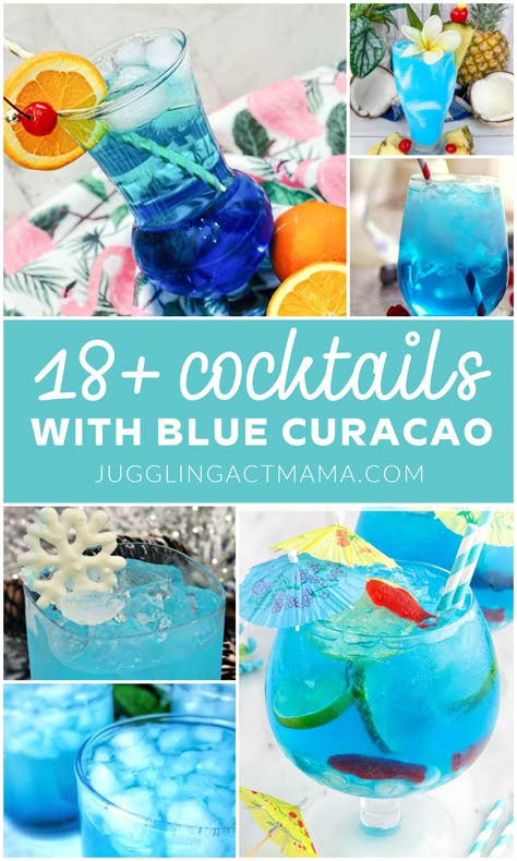 If you're looking for a beautiful cocktail to serve at your summer parties and barbecues, look no further than these delicious Blue Curacao Drinks. You'll love the amazing blue color and the citrusy-sweet flavor this liqueur adds to your drinks. Cocktail Recipes Blue Curacao, Blue Alcoholic Punch Recipes For A Crowd, Blue Carico Drinks, Blue Curacao Drinks Non Alcoholic, Blue Curacao Drinks Easy, Vodka And Blue Curacao Drinks, Blue Caraco Drinks, Blue Curacao Shots, Blue Drinks Alcohol