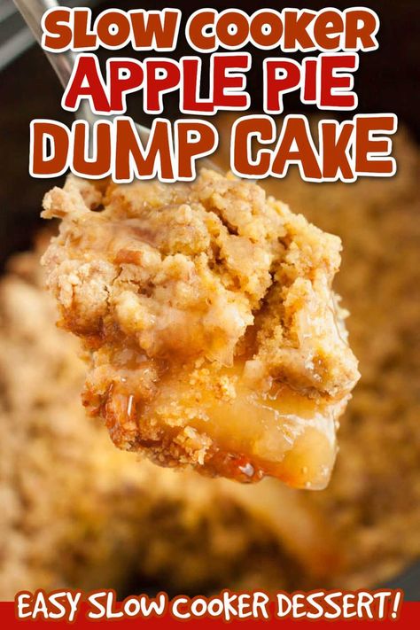 Apple Pie Dump Cake, Apple Crockpot Recipes, Crockpot Apple Dump Cake, Apple Cobbler Easy, Crockpot Cake, Apple Dump Cake Recipe, Apple Dump Cake, Crockpot Apple, Dump Cake Recipe