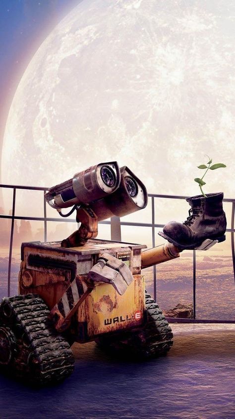 Walle Y Eva, Walle And Eva, Wall E Eve, Images Disney, Disney Collage, Disney Wall, Matching Wallpaper, Wall E, Pinturas Disney