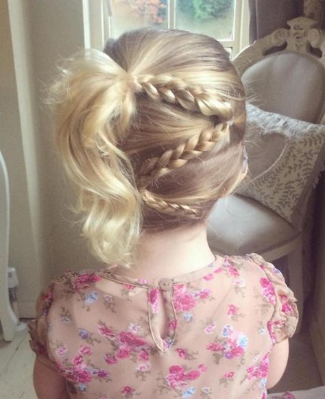 Side Ponytail With Braids For Little Girls Sweethearts Hair Design, Braid Styles For Girls, Cute Braided Hairstyles, Braided Ponytail Hairstyles, Cool Braid Hairstyles, Girls Hairstyles Braids, Girls Braids, Braids For Kids, Girl Short Hair