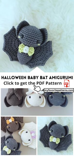 Click the link here to get a PDF pattern Adorable Halloween Baby Bat Amigurumi PDF Pattern Halloween is a magical time of year when creativity and imagination come to life. What better way to celebrate this spooky season than by creating your very own Halloween-themed amigurumi? If you’re looking for a project that combines the […] Bat Crochet, Trick Or Treat Yourself, Crochet Bat, Baby Bats, Bat Pattern, Cat Amigurumi, Halloween Crochet Patterns, Crochet Animals Free Patterns, Crochet Patterns Free Blanket