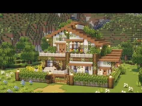 (542) [Minecraft] 🌲🌿 Aesthetic Cottagecore House Tutorial / Mizuno's 16 Craft Resource Pack - YouTube Minecraft Aesthetic Cottagecore, Aesthetic Cottagecore House, Cottagecore Minecraft, Cottagecore House, Minecraft Aesthetic, House Tutorial, Minecraft House Plans, Minecraft House Tutorials, Aesthetic Cottagecore